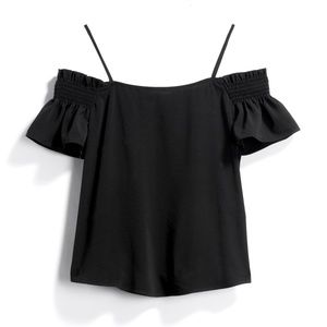 Jella C Clare Cold Shoulder Top - black